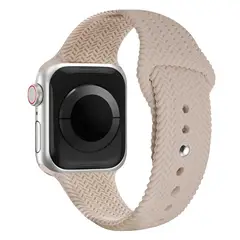 KBOD - Correa de Silicona Texturizada Para Apple Watch De 42 a 49mm Beige