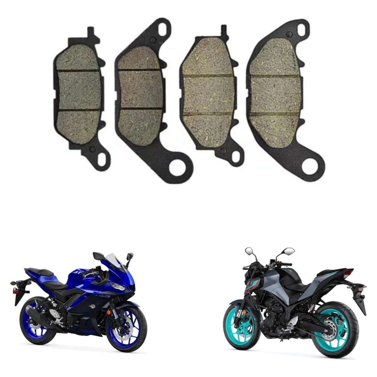 GENERICO - Pastillas Freno Delanteras + Traseras Yamaha R3 - R3a - Mt03