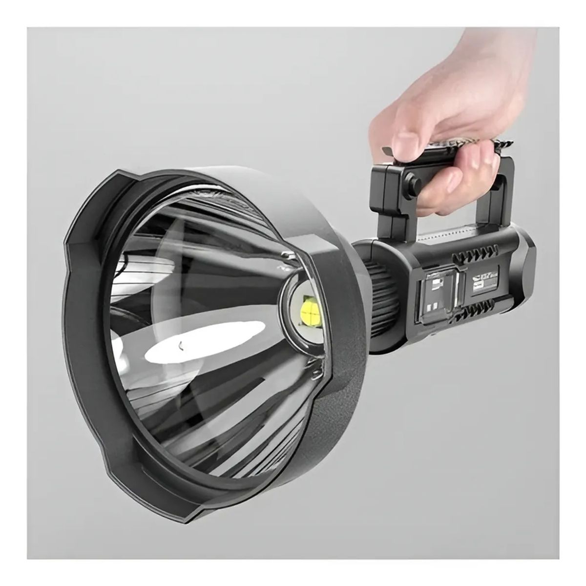 GENERICO - Linterna Led Largo Alcance 600 Metros Usb Trípode Led W590 Color de la linterna Negro
