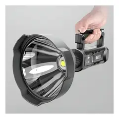GENERICO - Linterna Led Largo Alcance 600 Metros Usb Trípode Led W590 Color de la linterna Negro