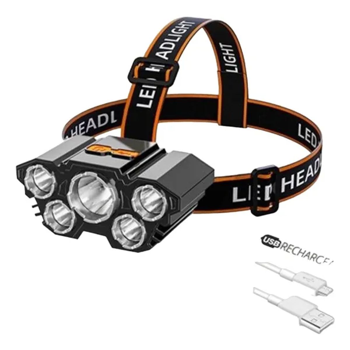 GENERICO - Linterna Super Brillante Minero 5 Led Irm T21 Banda Elástica Color de la luz Blanco