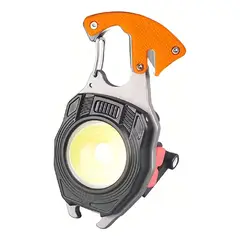 GENERICO - Mini Linterna Llavero Led Recargable Usb Imantado Encendedor Linterna Naranja Luz Blanca