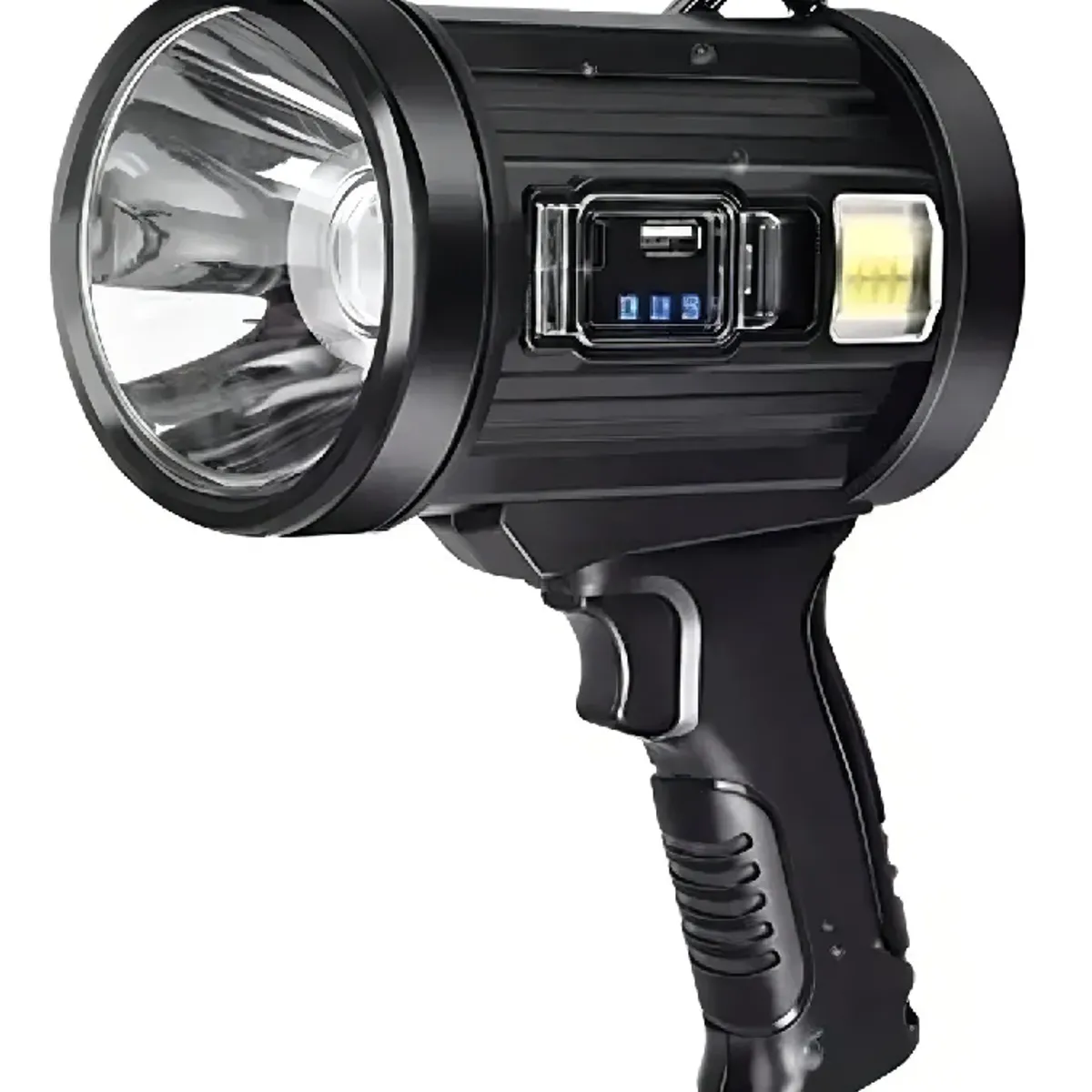 GENERICO - Linterna Pistola Recargable Usb Solar Colores Linterna Negro Luz Blanco