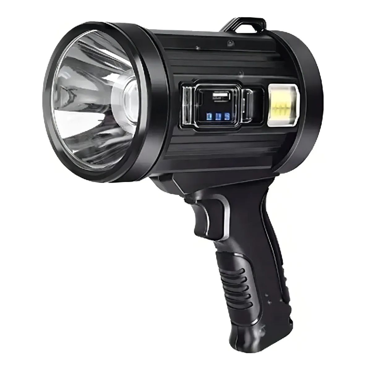 GENERICO - Linterna Pistola Recargable Usb Solar Colores Linterna Negro Luz Blanco