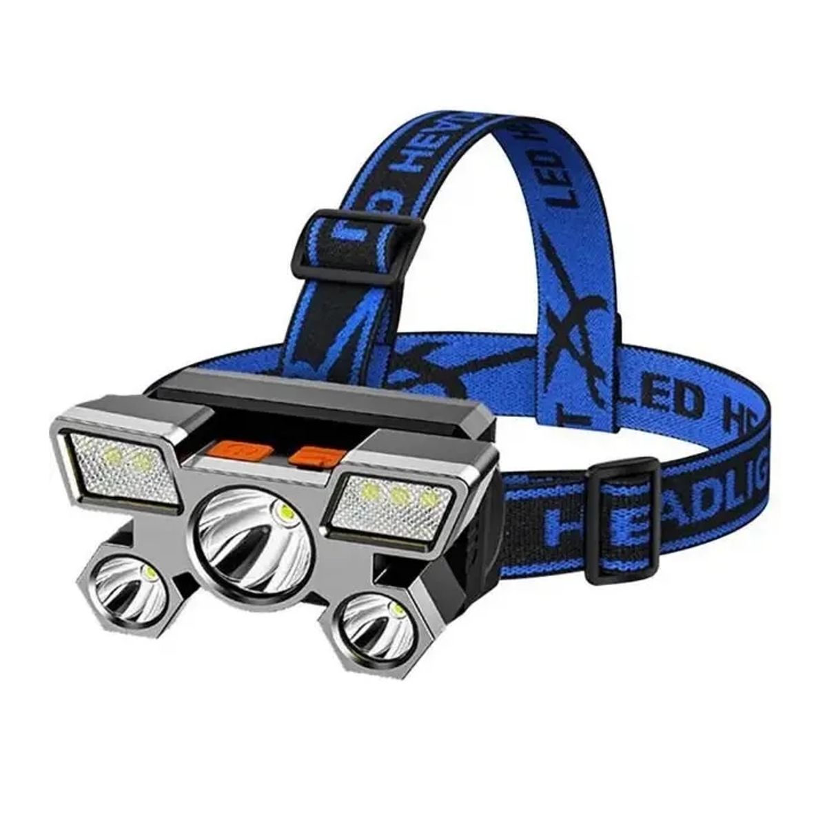 GENERICO - Linterna Minero Cabeza Recargable 5 Leds Potente Linterna Negro Luz Led