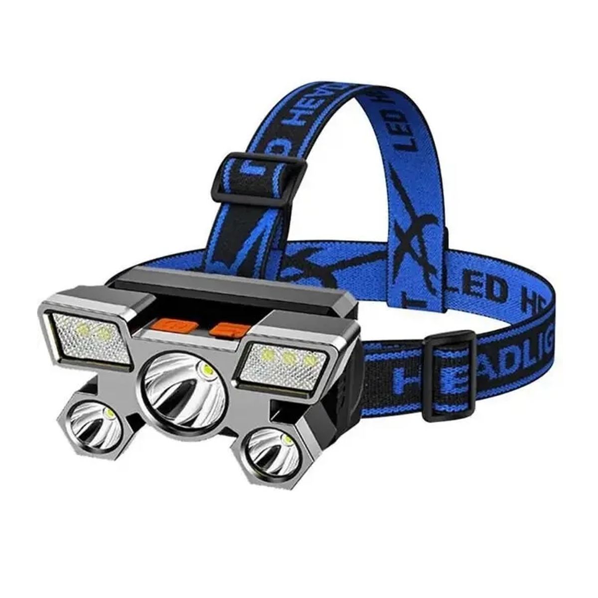 GENERICO - Linterna Minero Cabeza Recargable 5 Leds Potente Linterna Negro Luz Led