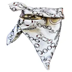 VIVAFELICIA - Pañuelo Bandana Hebillas Crema Café