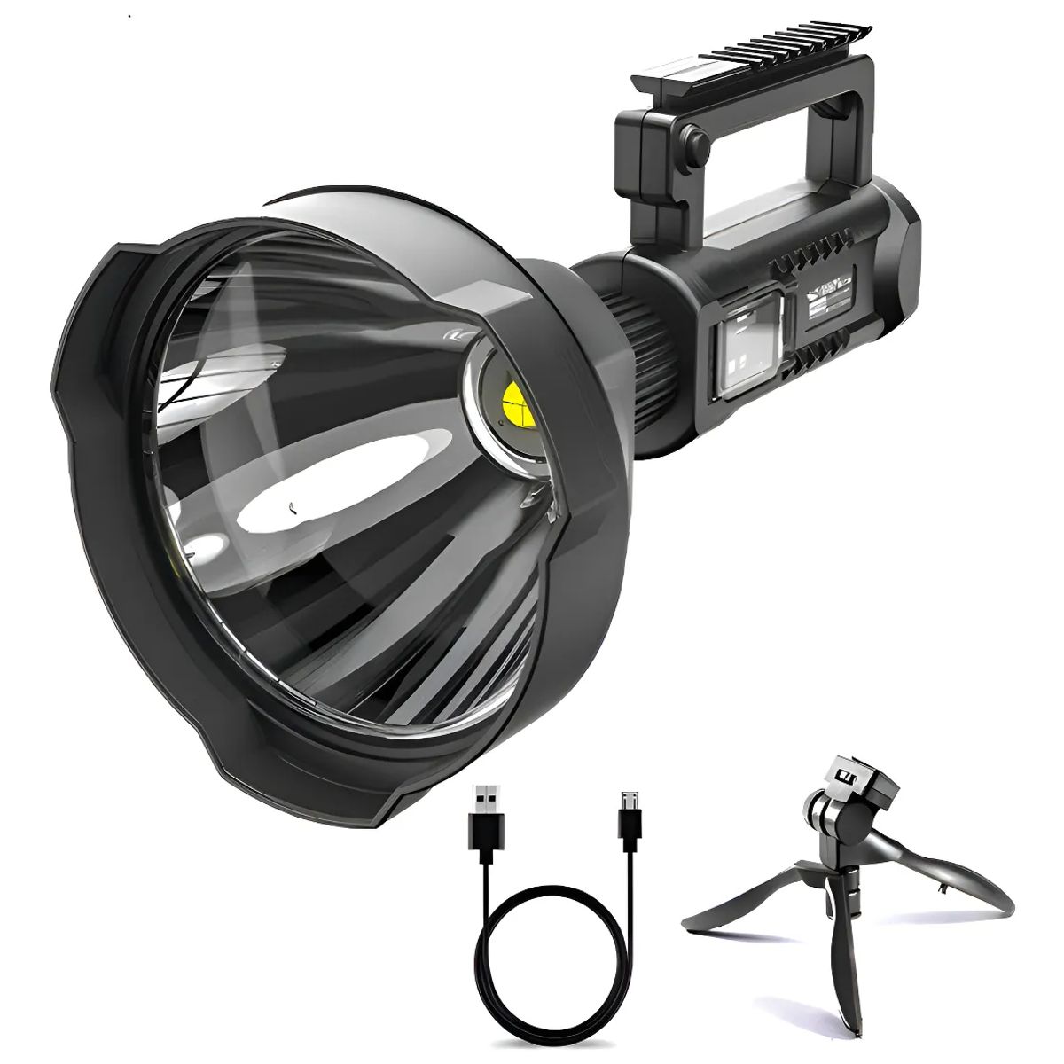 GENERICO - Foco Linterna Led Largo Alcance 600 Metros Usb Trípode Caza Color de la linterna Negro Color de la luz Fría