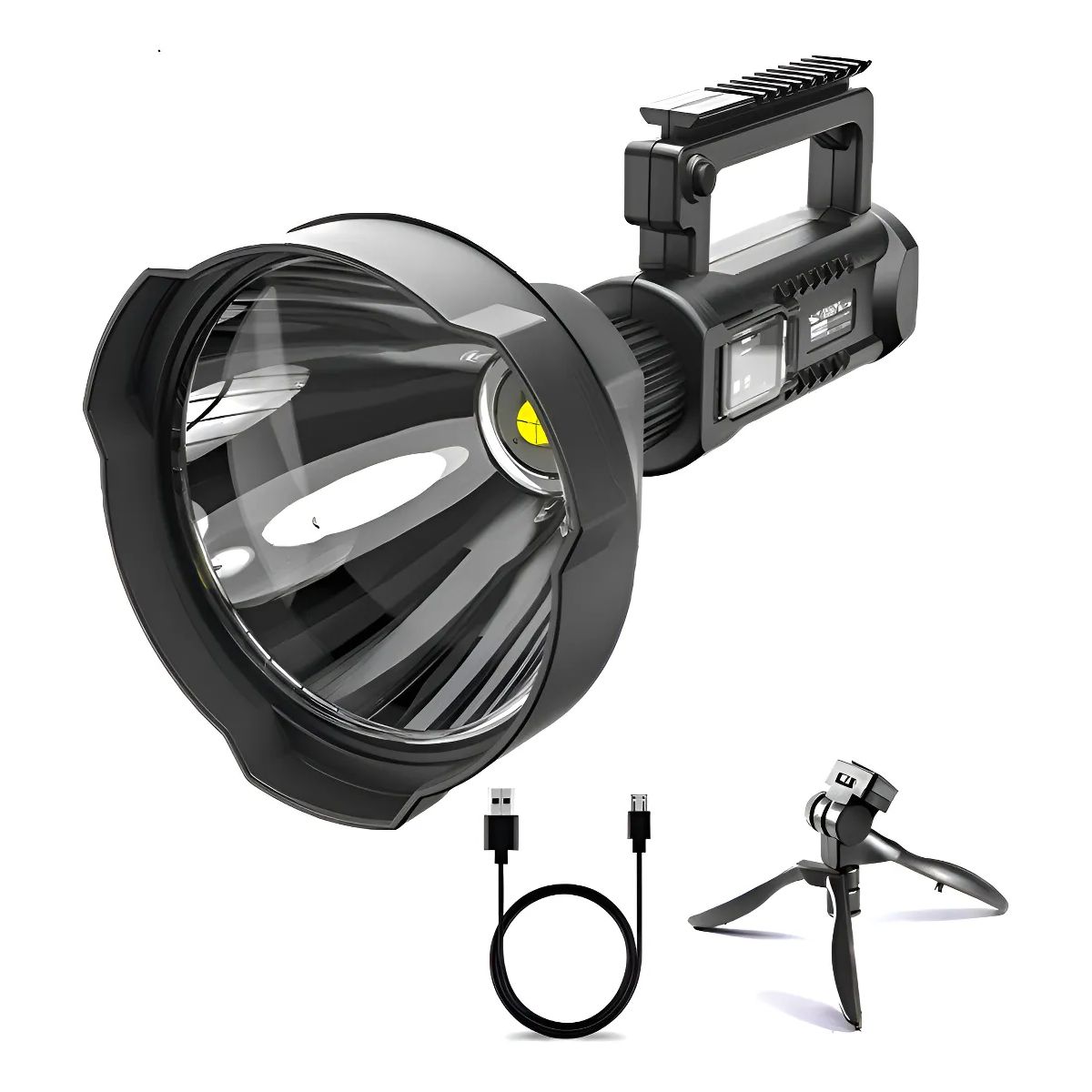 GENERICO - Foco Linterna Led Largo Alcance 600 Metros Usb Trípode Caza Color de la linterna Negro Color de la luz Fría