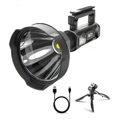 GENERICO - Foco Linterna Led Largo Alcance 600 Metros Usb Trípode Caza Color de la linterna Negro Color de la luz Fría