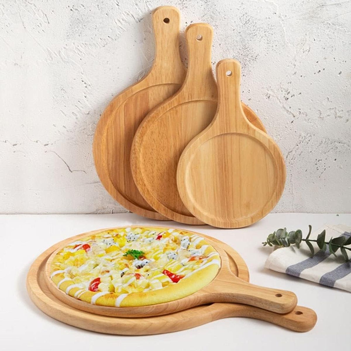 GENERICO - Plato De Madera Para Pizzaalimentos