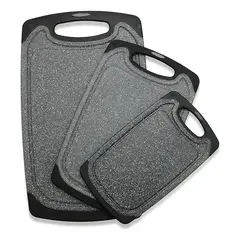 GENERICO - Tabla Para Cortar De Cocina 3pcs Set Negro Antideslizantes