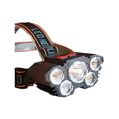 GENERICO - Linterna Led Minero Frontal 5 Led Impermeable Recargable Usb