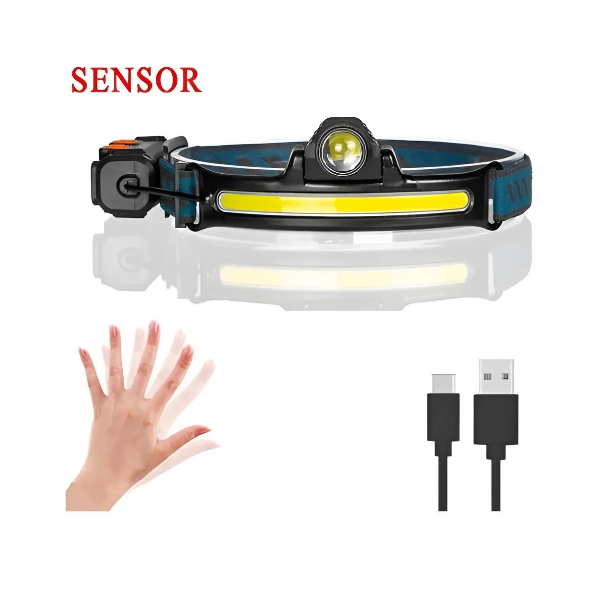 GENERICO - Linterna Frontal Led Tipo Cintillo Faro Delantero Camping Luz Blanco
