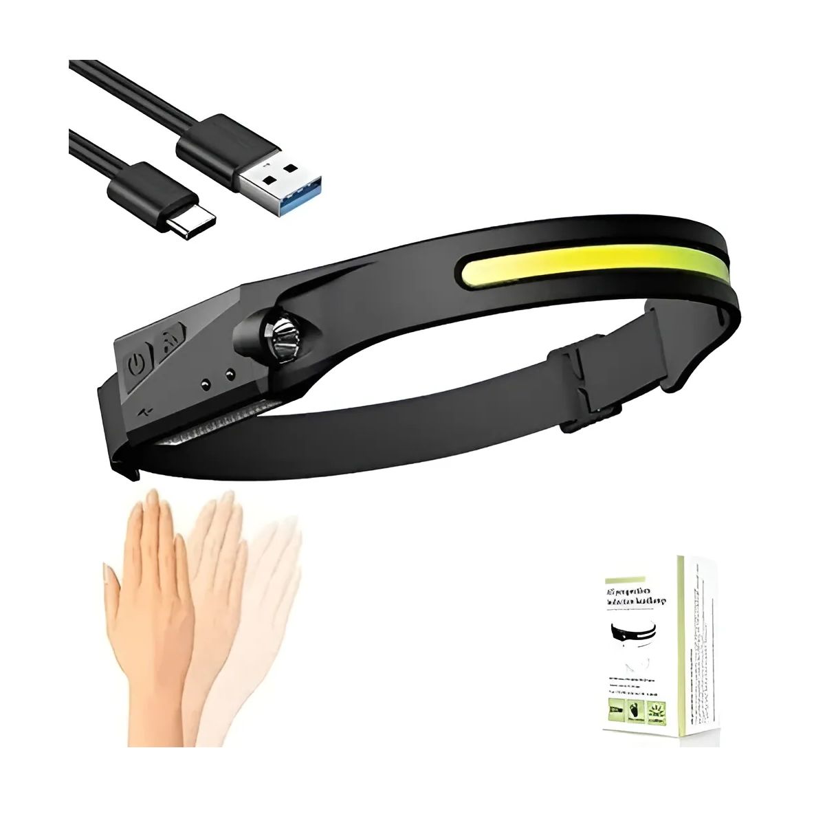 GENERICO - Linterna Frontal Led Brillante Luz Camping Lampara De Cabeza Linterna Negro Luz Blanco