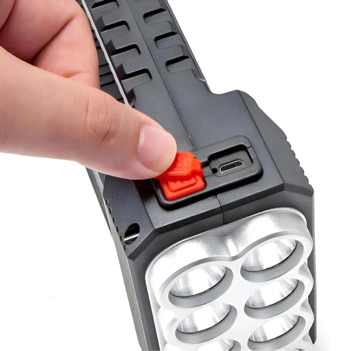 GENERICO - Linterna De Mano Portátil 8 Led Recargable Solar Usb Camping Color De La Linterna Negro Color De La Luz Blanco