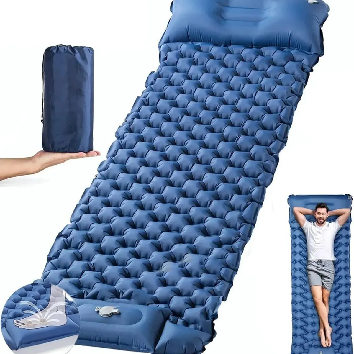 GENERICO - Colchoneta Inflable Plegable Para Acampada Y Senderismo
