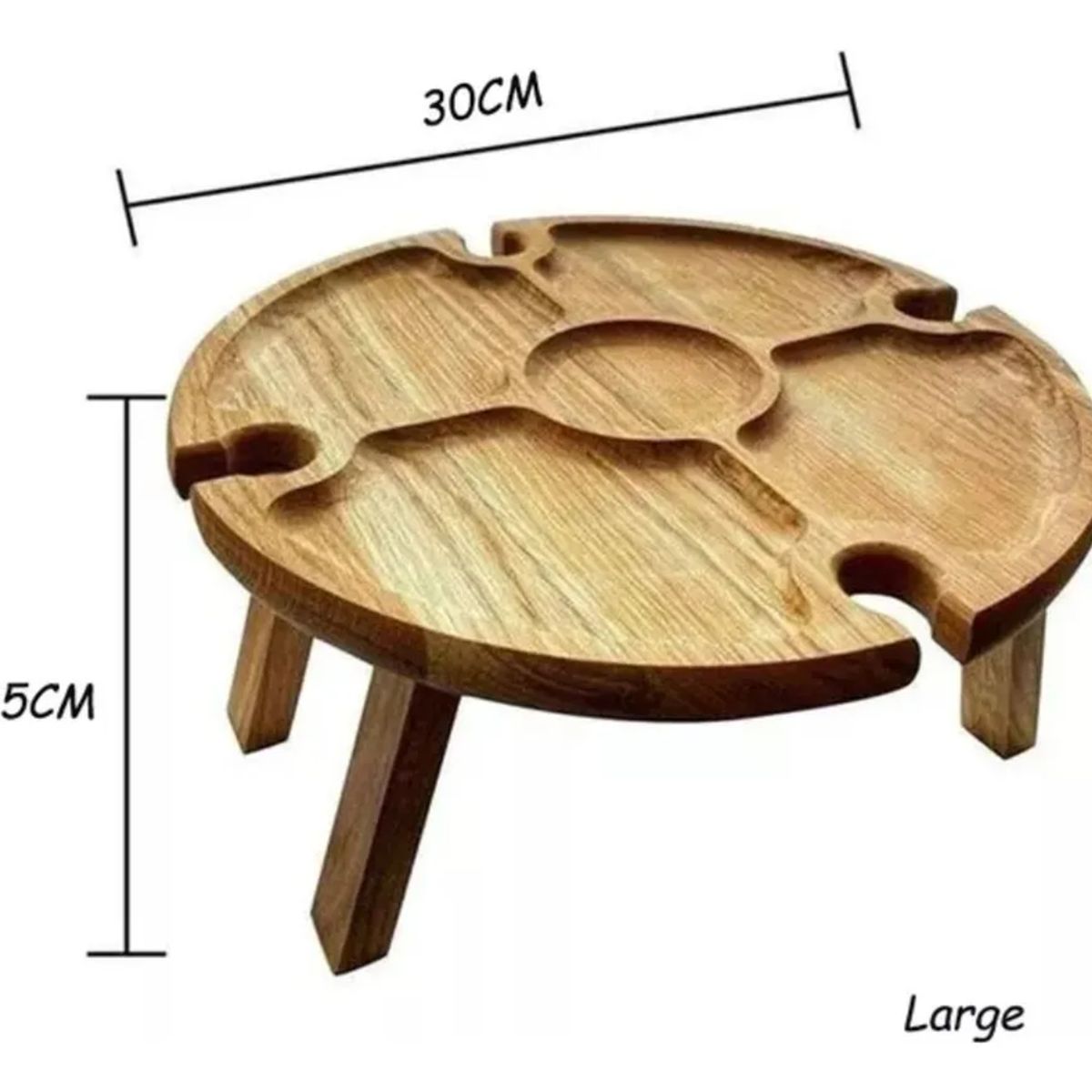 GENERICO - Mesa Tabla De Madera Picnic Plegable Comida Picoteo Viajes Lisa Marrón Claro