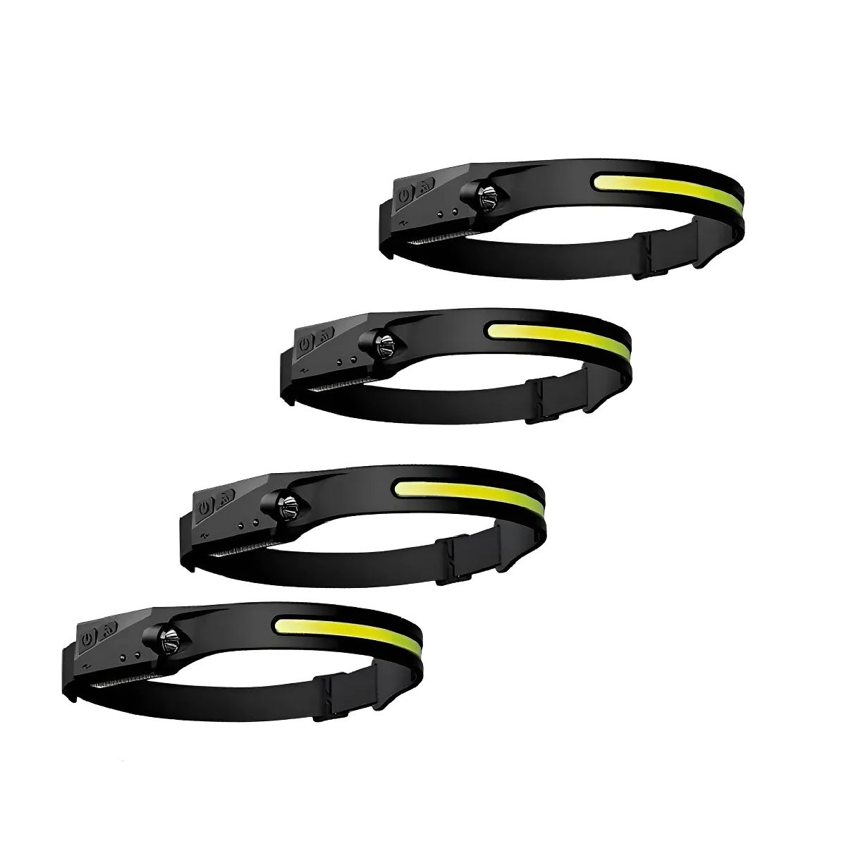 GENERICO - Pack 4 Linterna Cabeza Recargable Head Lamp Linterna Minero Blanco