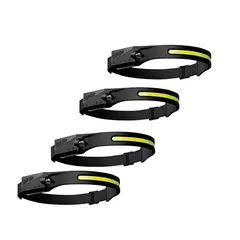 GENERICO - Pack 4 Linterna Cabeza Recargable Head Lamp Linterna Minero Blanco