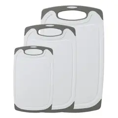 GENERICO - Tabla Cortar De Cocina Picar Plástico Carne Verduras 3pcs Tabla De Cortar Gris