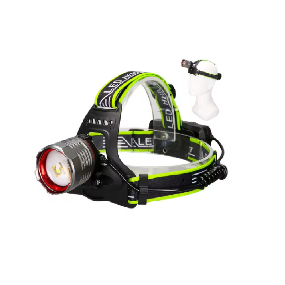 GENERICO - Linterna Led Cintillo Cabeza Led Recargable Luz Rojo Linterna Negro
