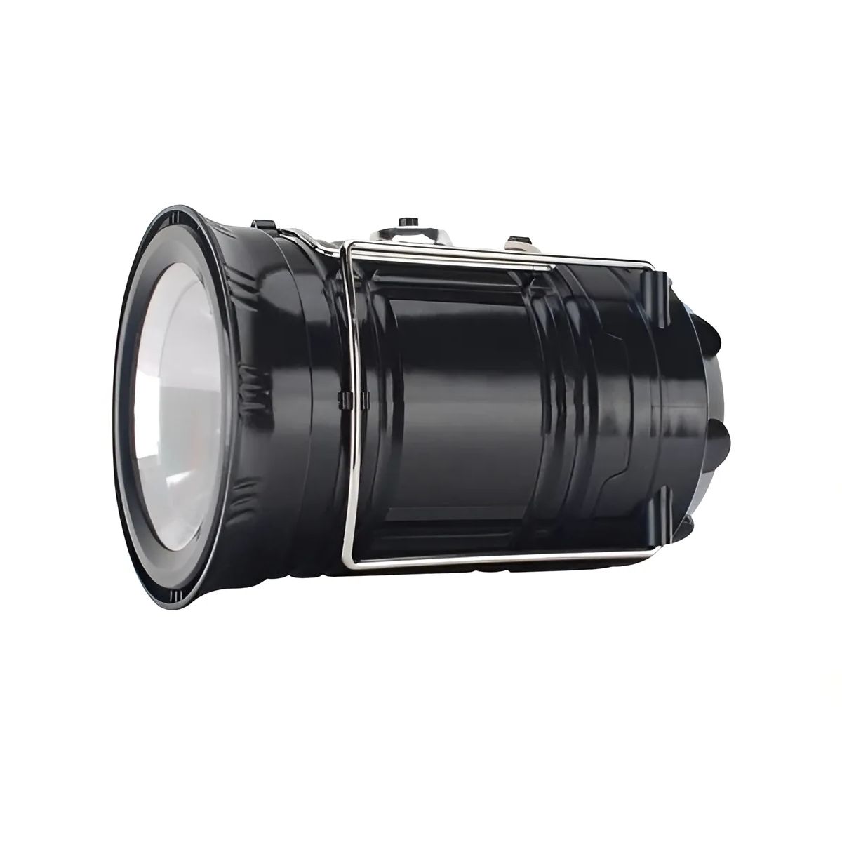 GENERICO - Linterna Led Foco Solar Recargable Plegable Camping Outdoor Negro Blanco