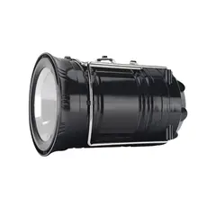 GENERICO - Linterna Led Foco Solar Recargable Plegable Camping Outdoor Negro Blanco