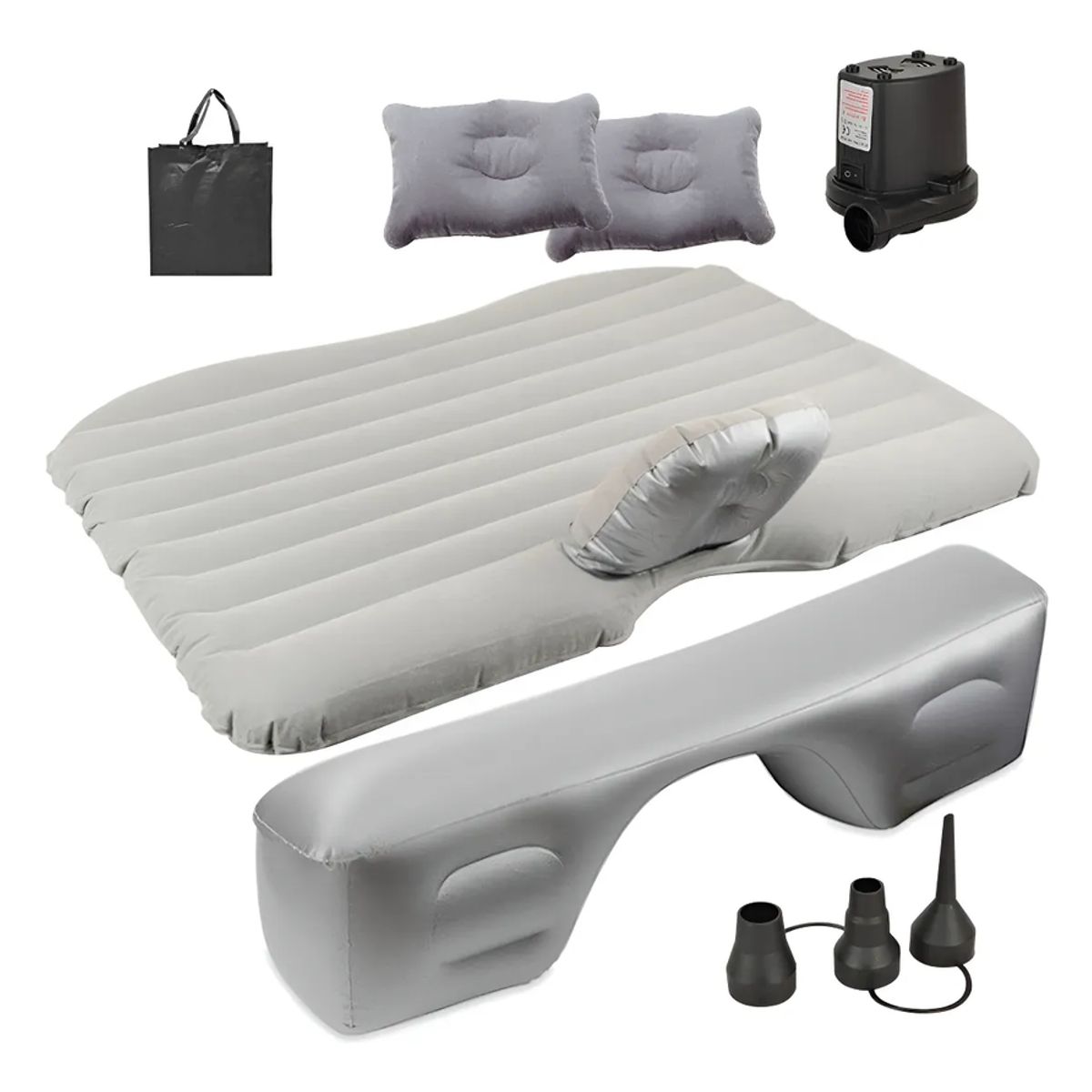 GENERICO - Colchon Inflable Auto Cama + Compresor + 2 Almohadas Camping
