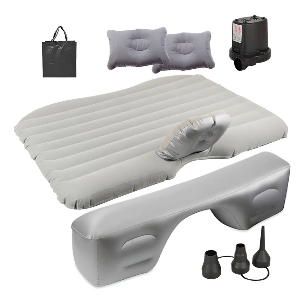 GENERICO - Colchon Inflable Auto Cama + Compresor + 2 Almohadas Camping