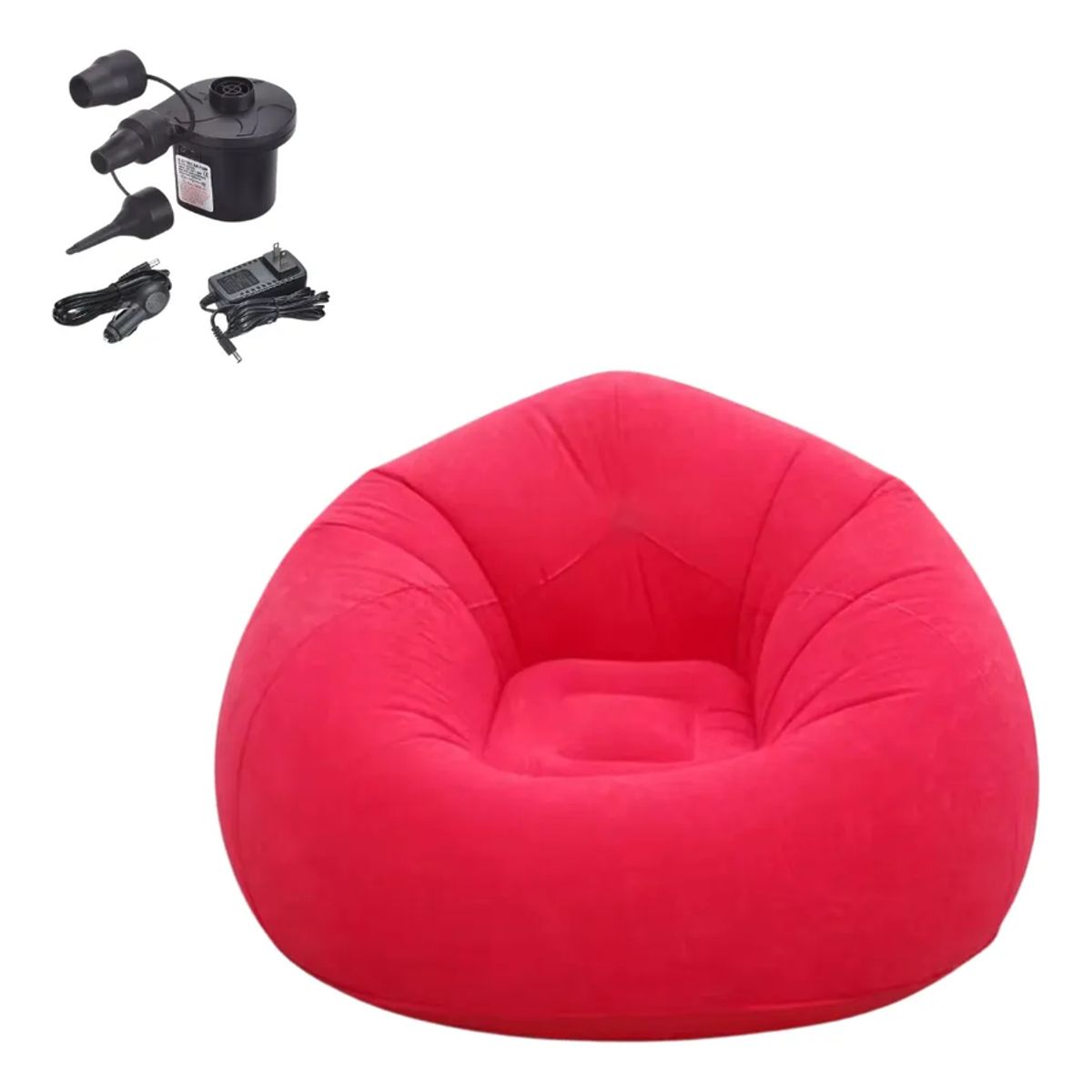 GENERICO - Sillón Inflable 110x110x85 Cm + Inflador Electrico Portatil