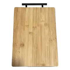 GENERICO - Tabla Para Picar De Bambú Madera Rectangular Con Asa Grande