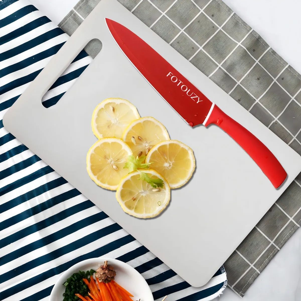 GENERICO - Tabla De Cortar De Plástico Con Asas Material Pp Seguro37x23 Color Blanco Rectangular