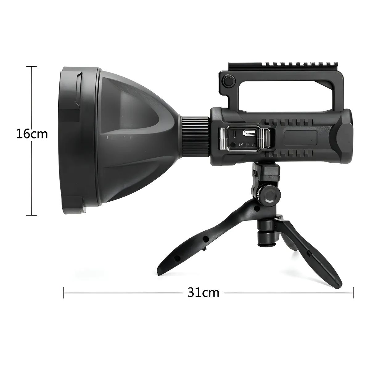 GENERICO - Linterna LED de largo alcance foco 600 metros+USB+trípode color de la linterna blanco color de luz blanco