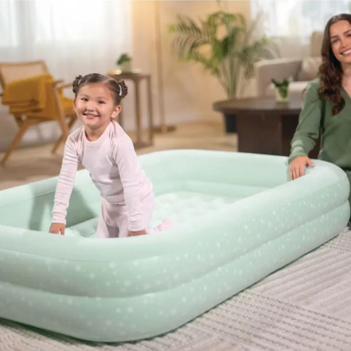 GENERICO - Colchón Inflable Infantil Intex Con Inflador Manual Gris