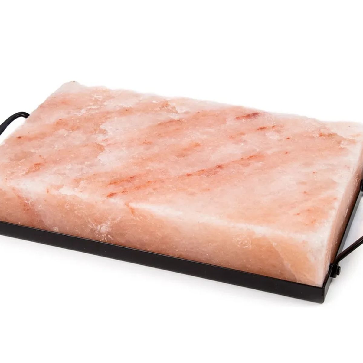 GENERICO - Tabla Sal Himalaya Soporte Metal Rosa