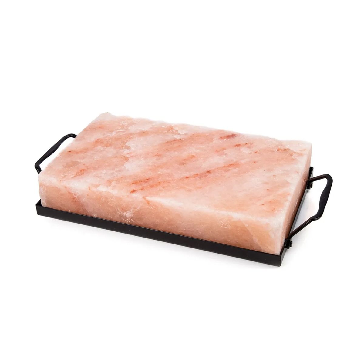 GENERICO - Tabla Sal Himalaya Soporte Metal Rosa