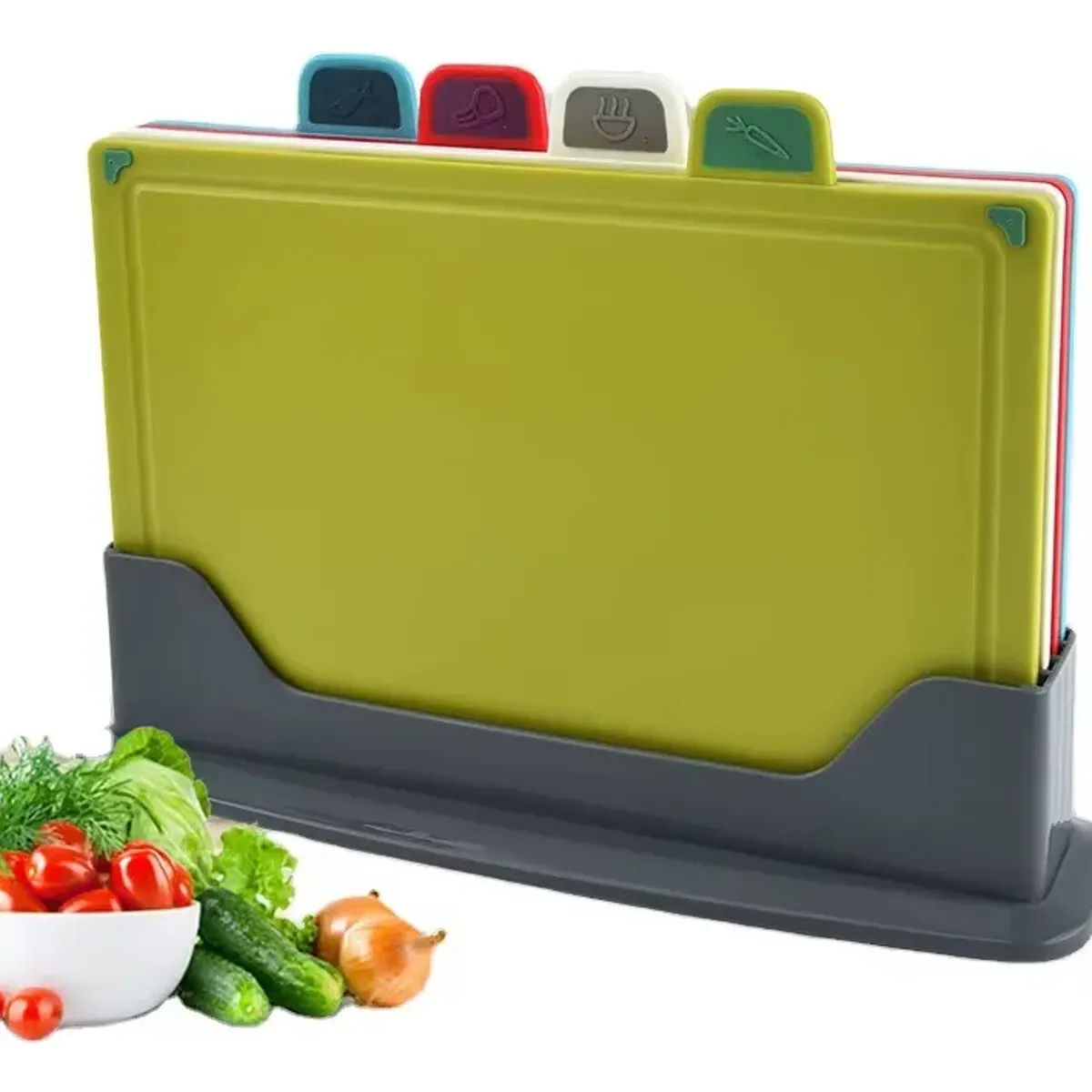 GENERICO - Set De 4 Tablas De Cortar Cocina Premium Variedad De Colores Tabla Para Picar Alimentos Varios