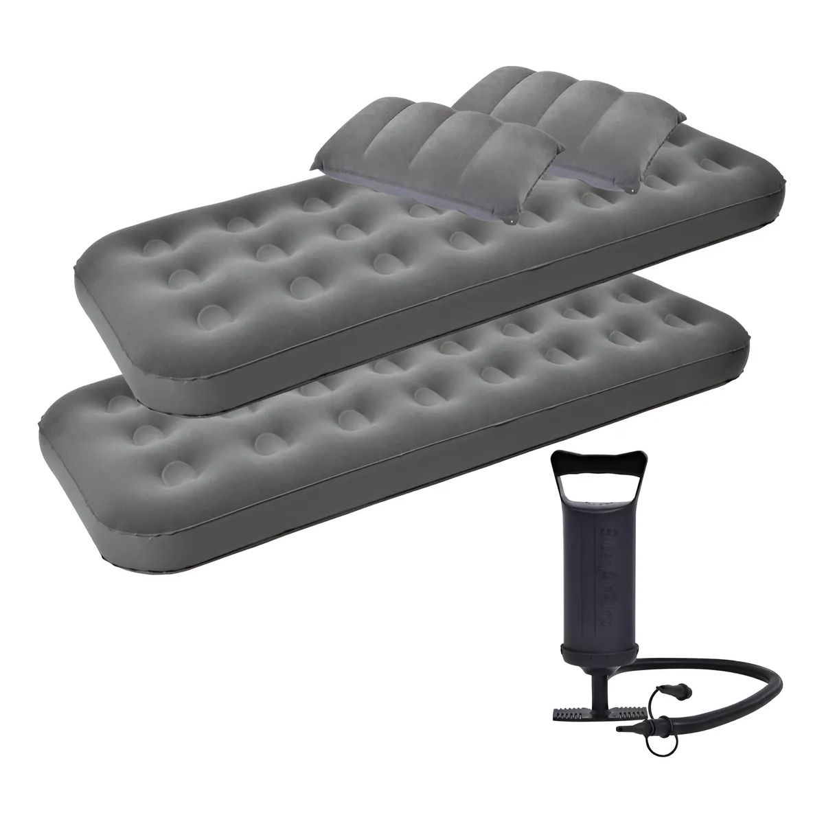 GENERICO - Colchón Inflable Individual Doble Gris