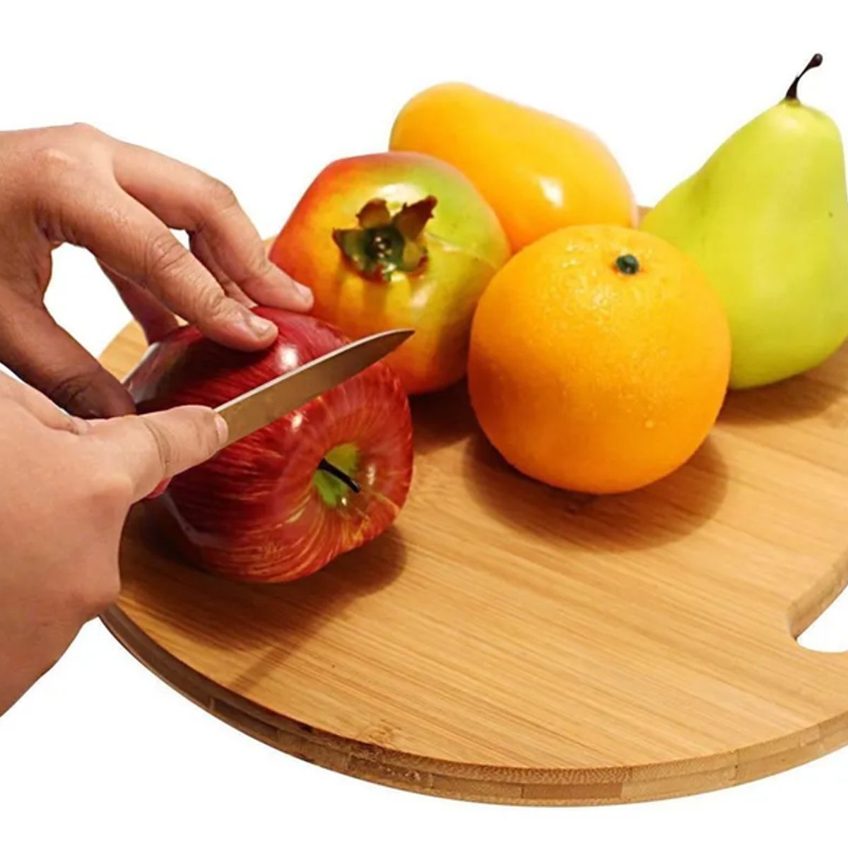 GENERICO - Tabla Para Picar Y Cortar De Madera Circular Enchapada 30cm