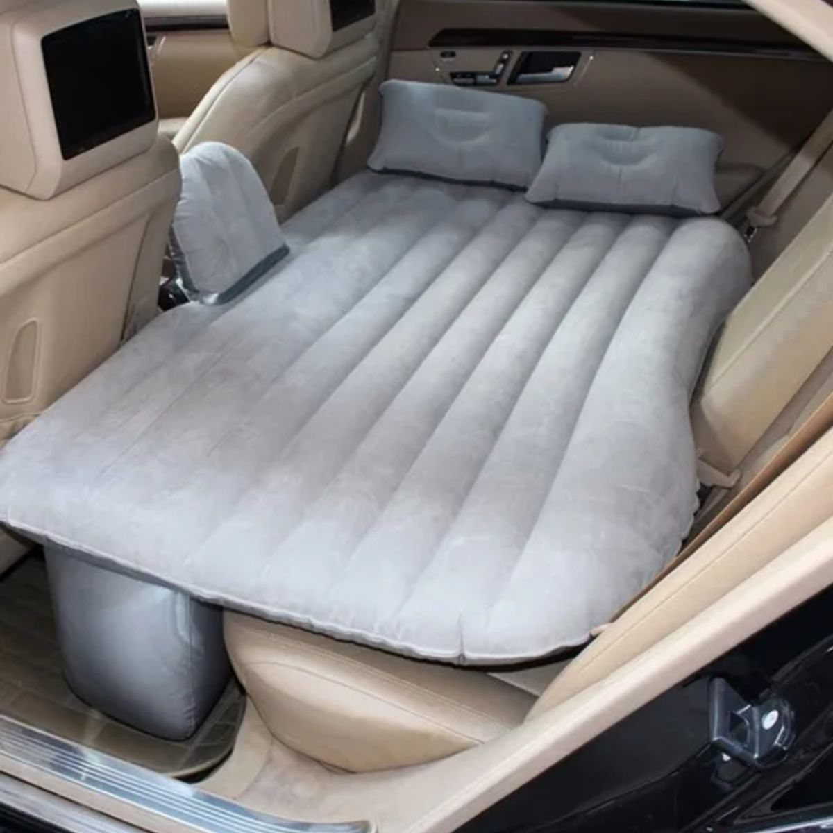 GENERICO - Colchon Inflable Para El Auto + Accesorios Gris
