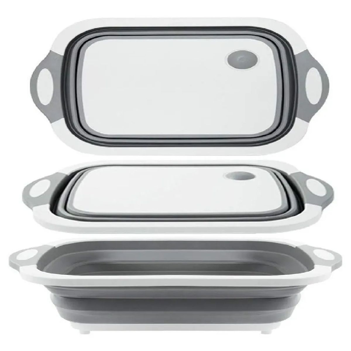 GENERICO - Tabla De Silicona 2 En 1 De Cortar Plegable Drenaje Cocinas Blanco