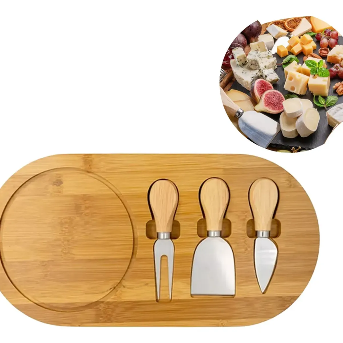 GENERICO - Tabla De Quesos Tabla Aperitivo Tablas De Picoteo 36x18cm