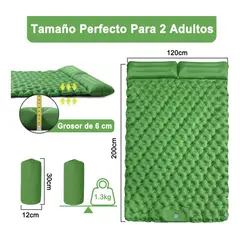 GENERICO - Colchoneta Inflable Para Camping Con Bomba De Pie 2 Personas