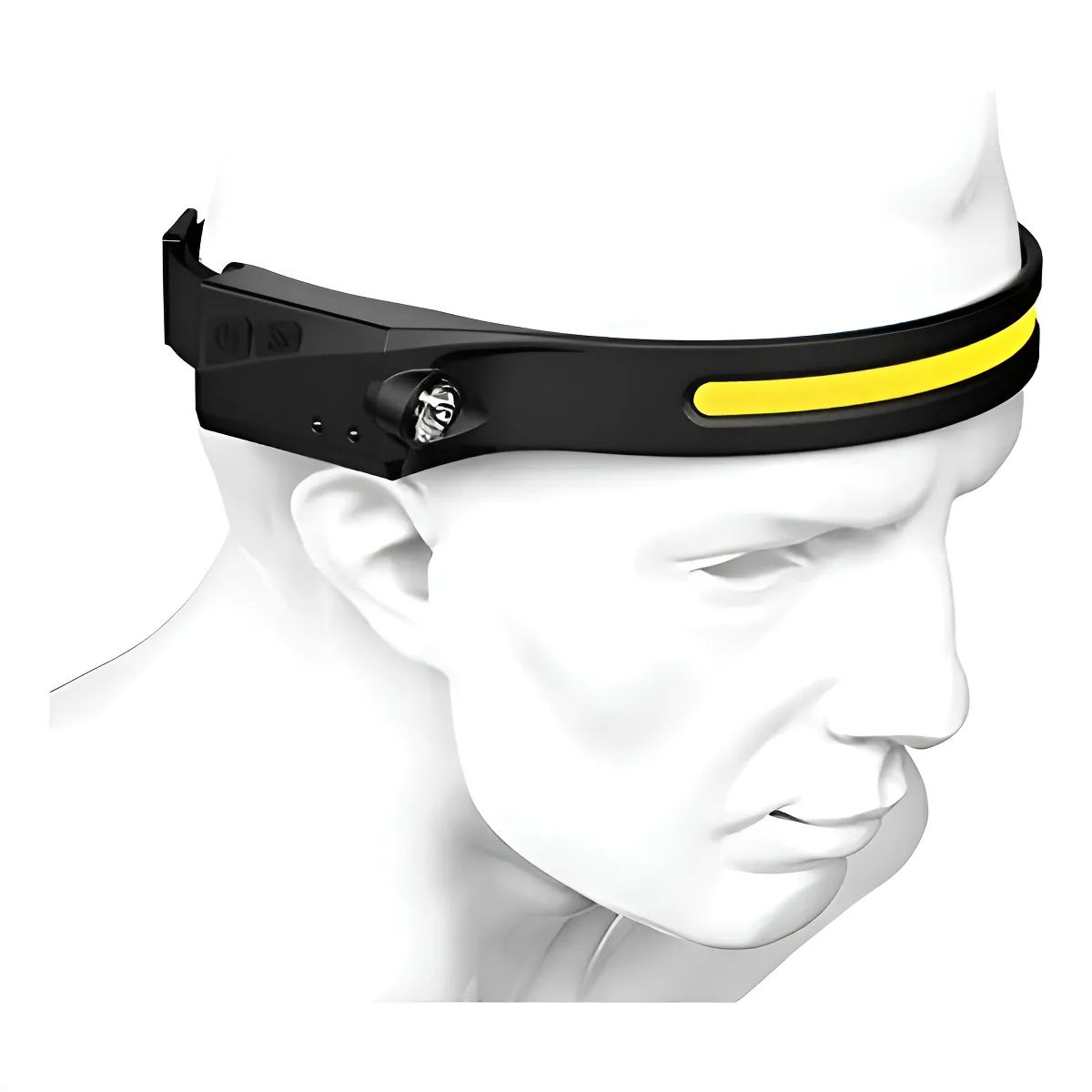 GENERICO - Linterna Cintillo Con Sensor Para Uso Frontal Cabeza 1 Tira Blanco Negro