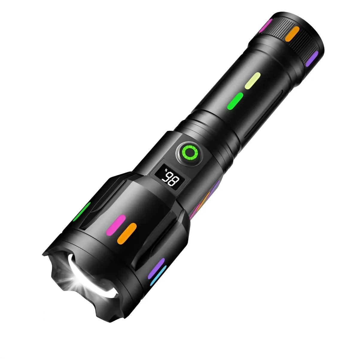 GENERICO - Linterna De Carga 12000 Lúmenes Altos Con Pantalla Potencia