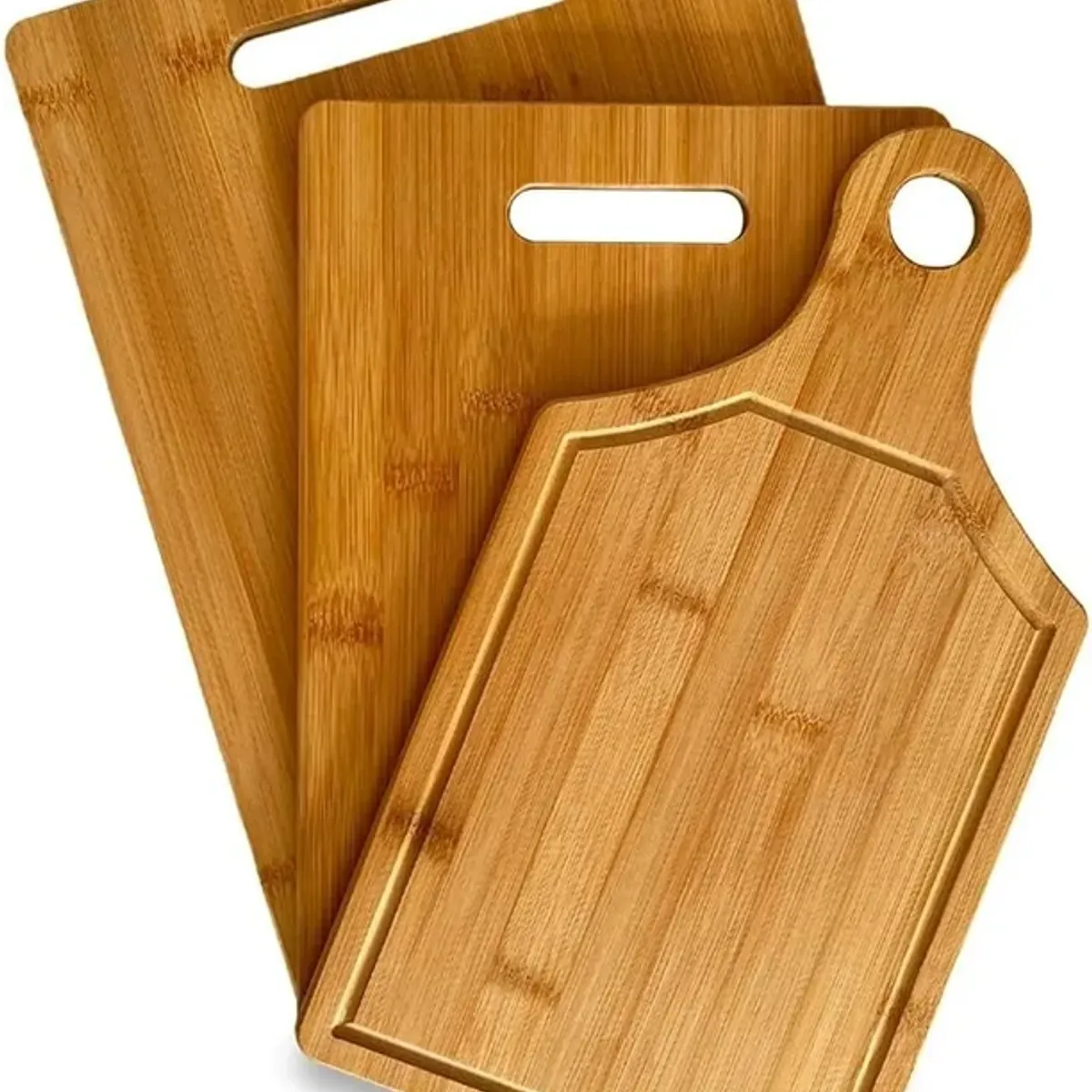 GENERICO - Set De 3 Tablas De Bamboo Para Picar Ecológicas Tres Piezas Set 3 Piezas