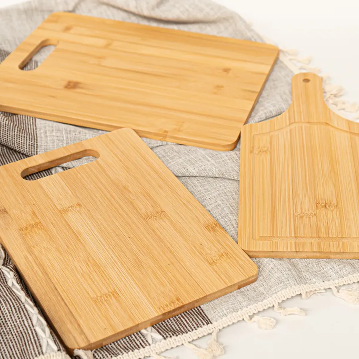 GENERICO - Set De 3 Tablas De Bamboo Para Picar Ecológicas Tres Piezas Set 3 Piezas