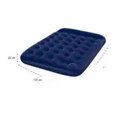 GENERICO - Colchon Inflable Doble 2 Plazas C Bomba De Pie Azul