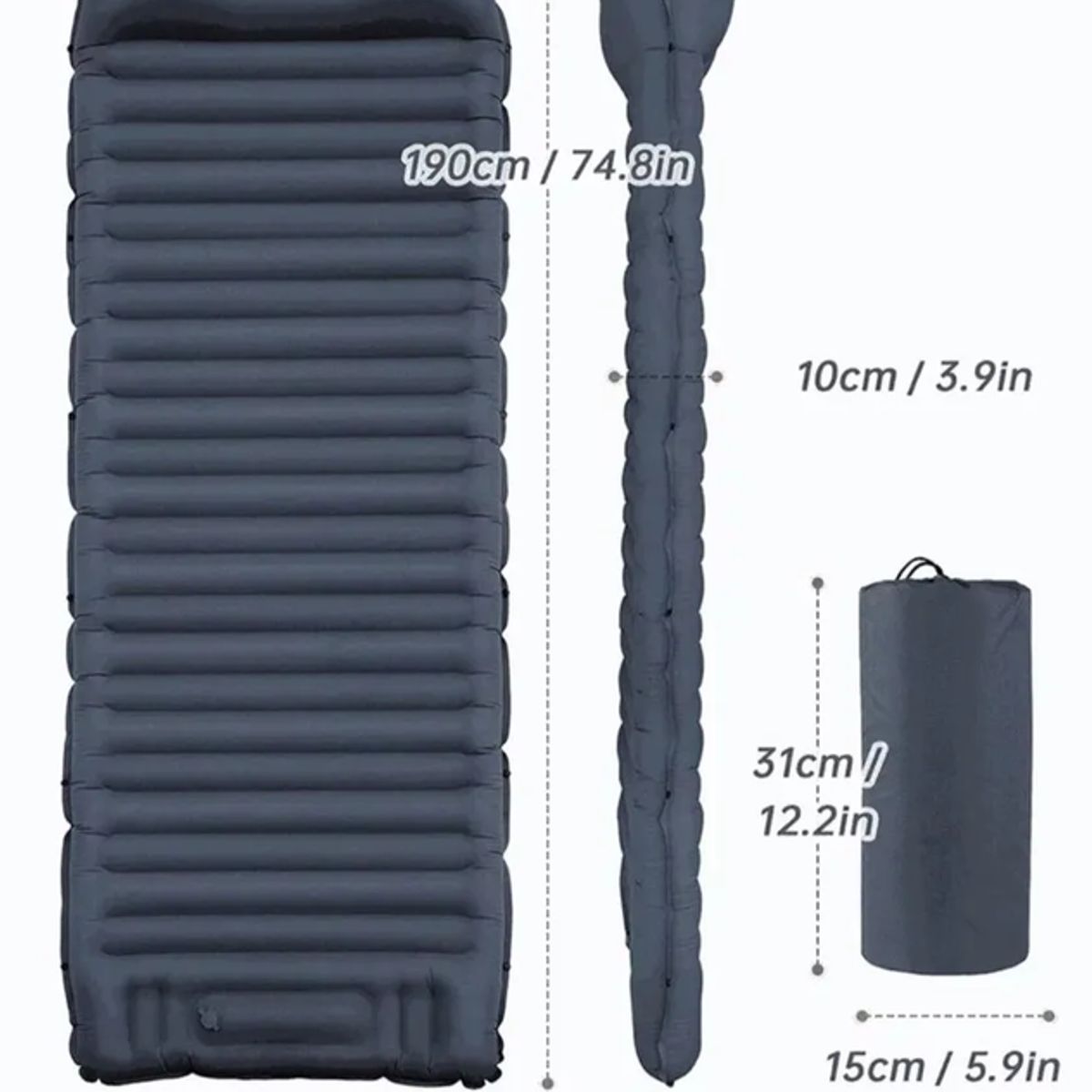 GENERICO - Colchoneta Inflable Ultra Ligera Camping Outdoor Calidad